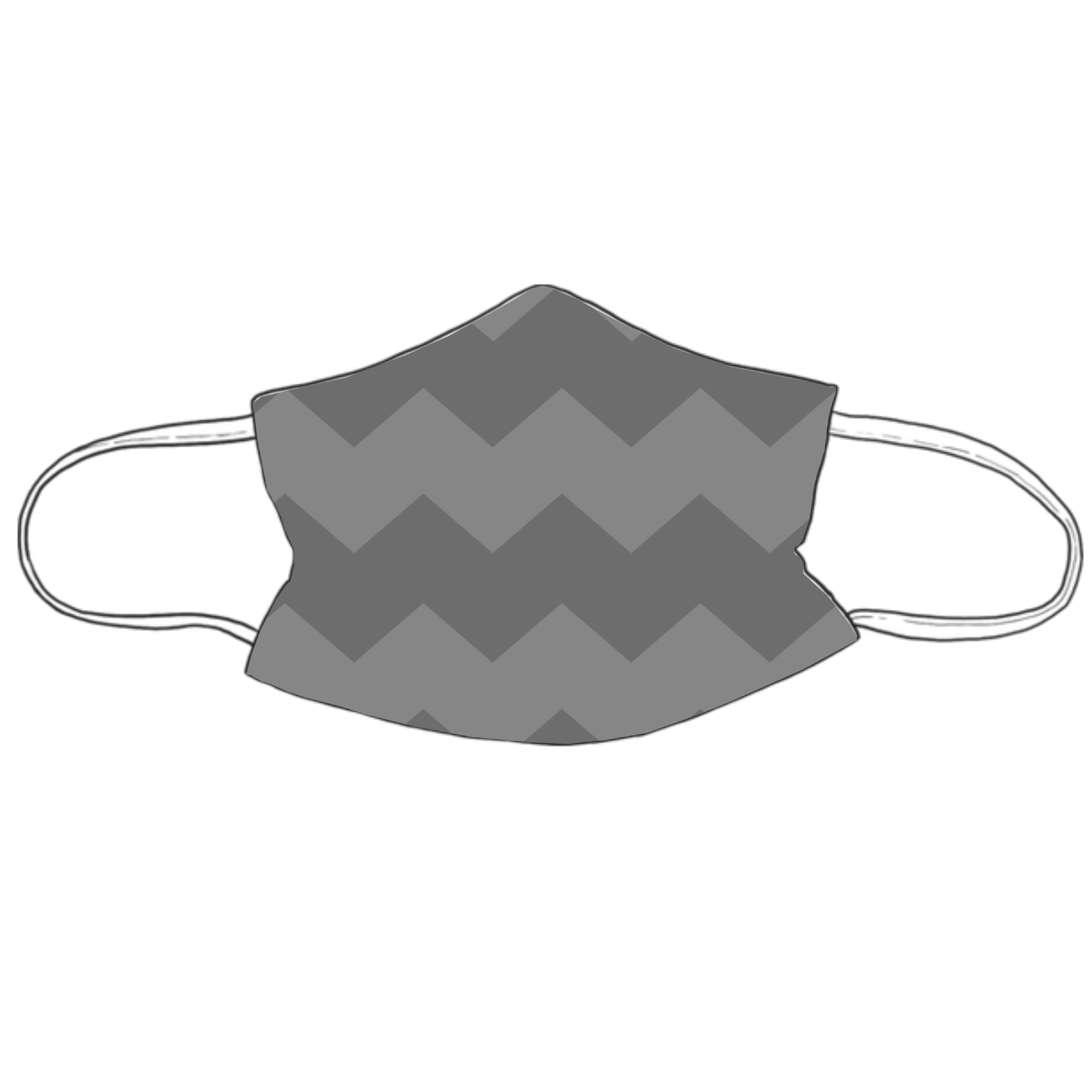 Grey Zig-Zag Face Mask